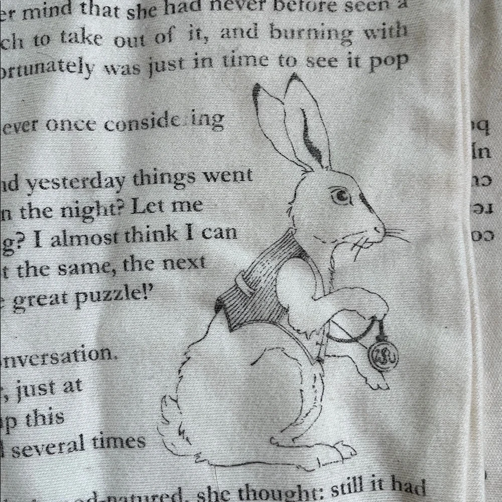 Alice in Wonderland Illustrated Page Infinity Scarf - Picture 3 of 4